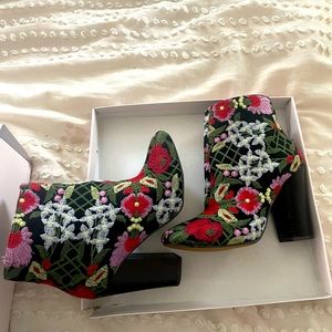 Embroidered booties
